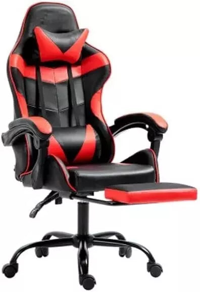 Pbuddy Ergonomic Gaming Chair with Adjustable Armrests, Lumbar Support, Red and Black Pbuddy Ergonomic Gaming Chair with Adjustable Armrests, Lumbar Support, Red and Black